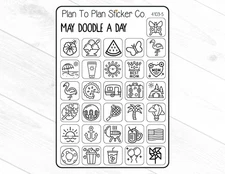 4103-5~~May Doodle a Day Planner Stickers.