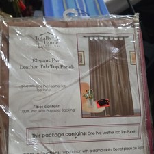 Totally Home Collection PVC Leather Tab Top Panel Brown Curtain Style 1291
