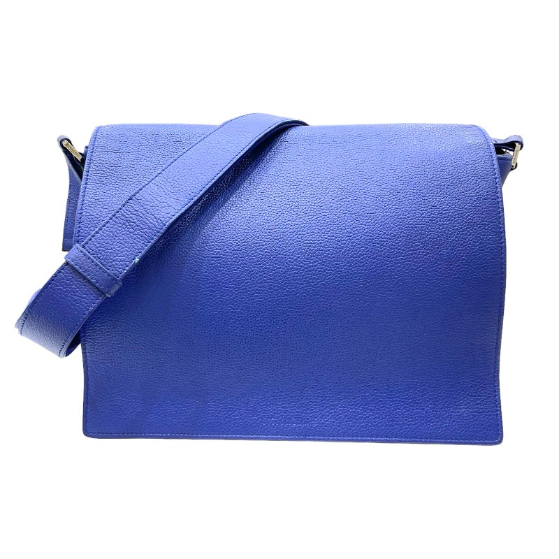 DIOR HOMME Blue Calf Leather Flap Messenger Shoulder Bag 3488