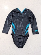 COMPETITION Alpha Child Large Gymnastics Dance Leotard Long Sleeve RHINESTONES