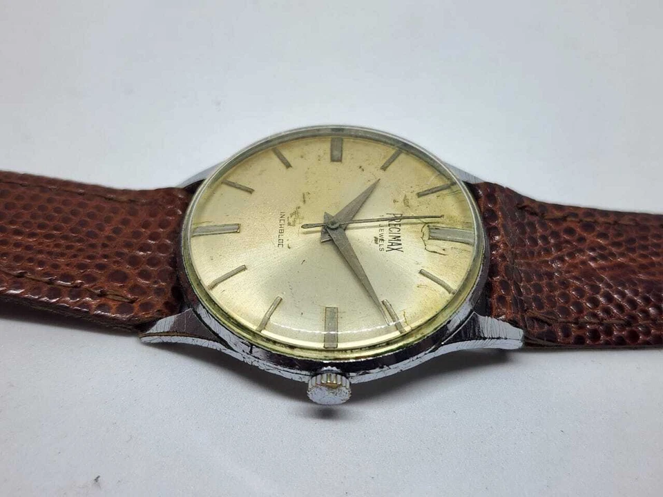 Vintage Precimax Lizard leather band - Dress watch Manual Wind AS1686 Swiss Made - Image 4 of 4