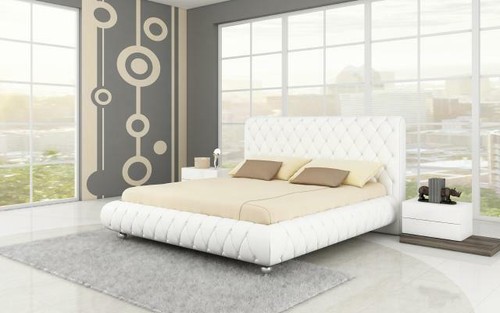 Wasserbett Bett Betten Komplett Lederbett Polsterbett mit Matratze Chesterfield - Bild 4 von 12