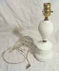 Vintage HOBNAIL MILK GLASS  Table Lamp