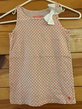 NWOT Crewcuts Miles of Smiles Neon Orange Print Bow Shirt Tank Top Girls Sz 6-7