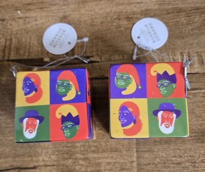 Set of 2 Aurelia Durand Wondershop Christmas Tree Ornaments Cube Multicolor