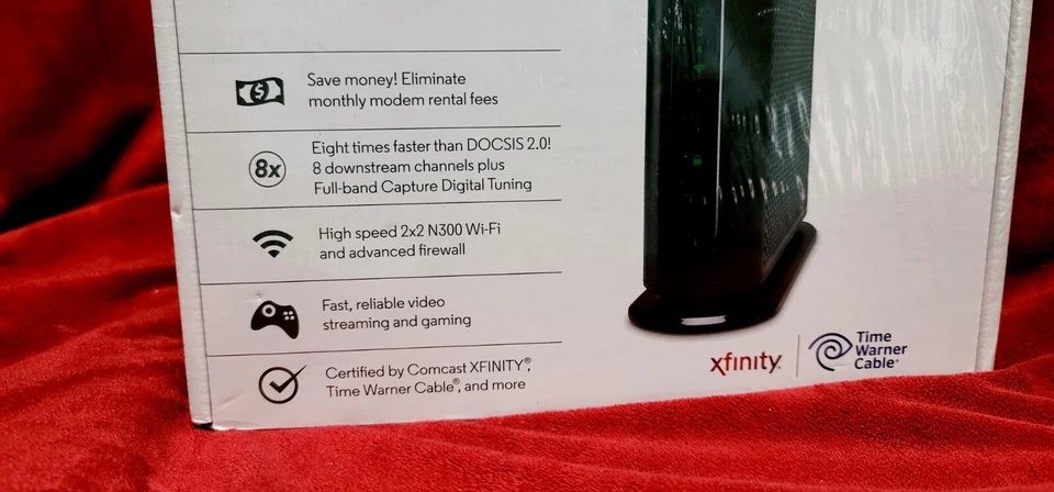 MOTOROLA MG7310 343 Mbps DOCSIS 3.0 Cable Modem Plus N300 Wi-Fi Router (Sealed) - Image 3 of 4