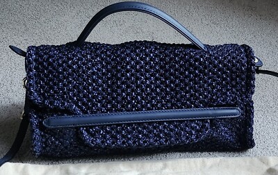 ZANELLATO (Authentic - LIKE NEW!) Taino Cuba - Navy Blue Nylon Woven Small Bag