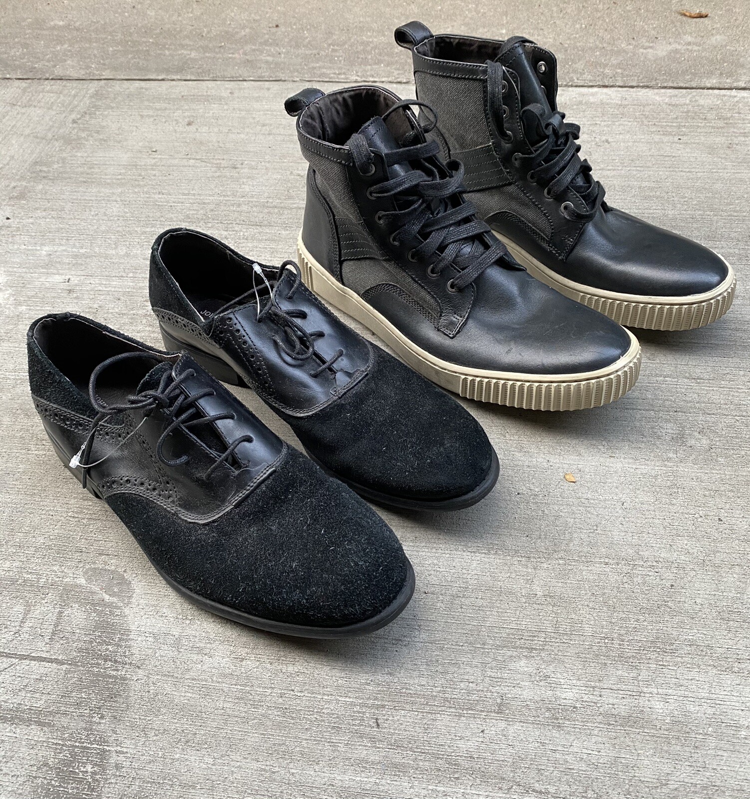 LOTTO Mens Lot JOHN VARVATOS Leather Shoes And Sneakers Black Size 8