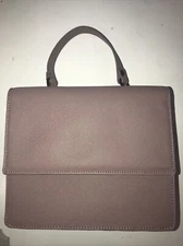 DEUX LUX Dusty Rose Vegan Leather Hard Double Sided Hand Bag NWOT