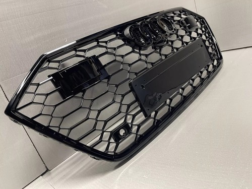 For Audi A7 S7 C8 4K8 2018+ Grill Honeycomb Front RS7 Gloss Black ACC Radar - Picture 7 of 9
