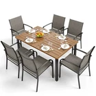 7 Piece Patio Dining Set Outdoor Table Chairs Furniture Set Rectangular Table