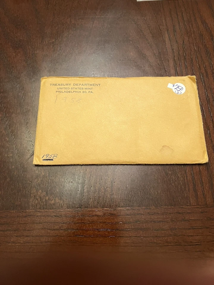 1958 Proof Set Original Mint Envelope 90% Silver US Mint 5 Coins - Image 4 of 4