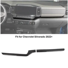 Dark Wood Grain Dash Co-pilot Decor Cover Trim Strip For Chevy Silverado 2022-24