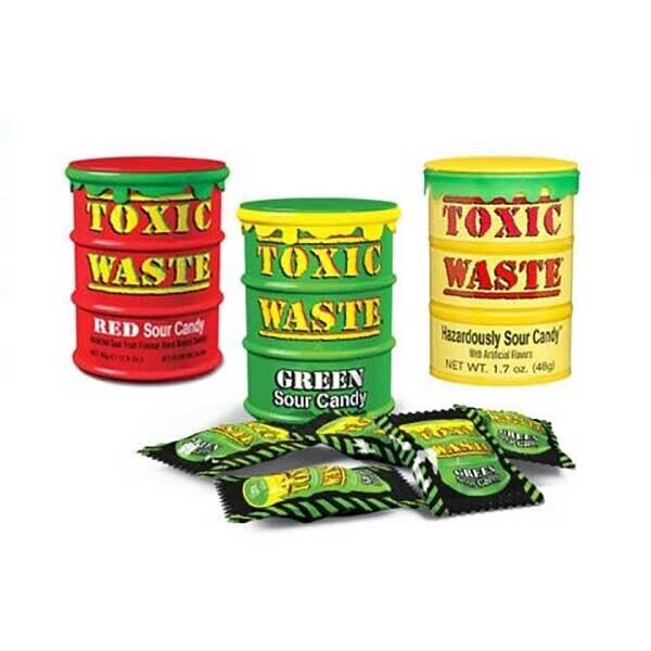 Toxic Waste Sour Candy - 1.7-oz. Drum