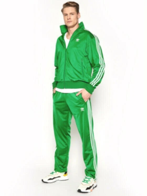 Green white adidas clearance tracksuit