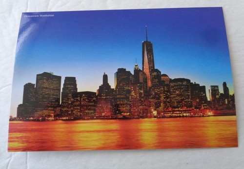 NEW YORK CITY DOWNTOWN MANHATTAN FREEDOM TOWER POSTCARD ~ NEW UNPOSTED