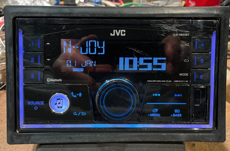 Org JVC KW-X320BT Autoradio WMA MP3 WAV AAC FLAC Bluetooth + AUX + USB + Adapter - Bild 3 von 4