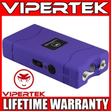 VIPERTEK Stun Gun Mini PURPLE VTS-880 Rechargeable LED Flashlight
