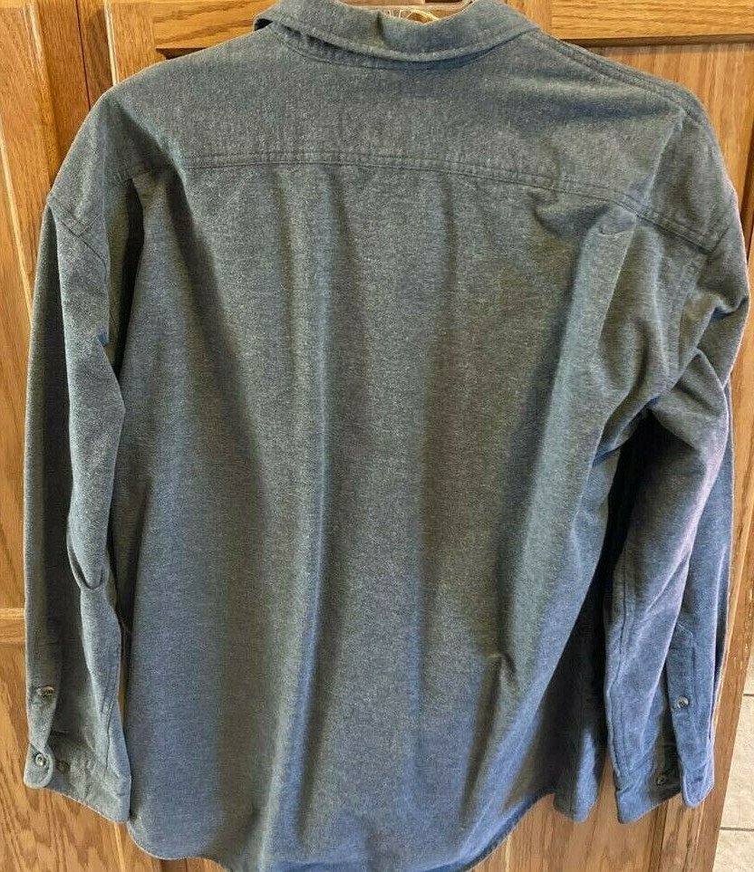 Cabela's Mens Flannel Shirt Jacket Gray Heathered Fla… Gem