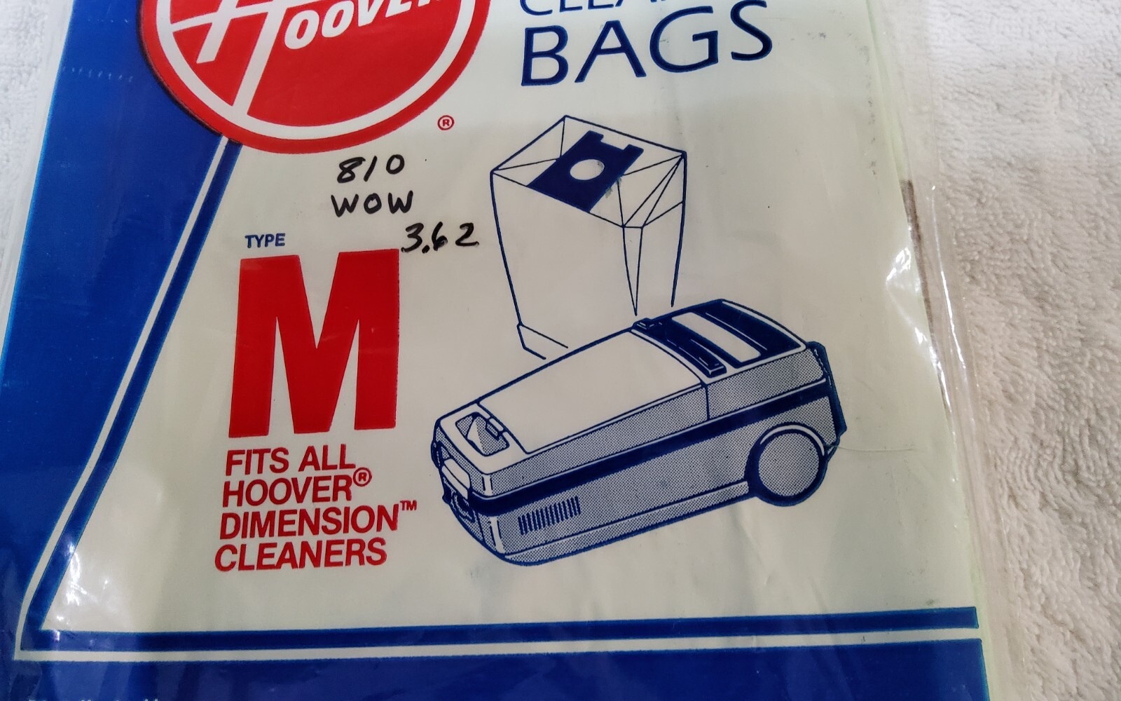 New Genuine Hoover Type M Vac Cleaner Bags 3Pk Fits Hoover Dimension