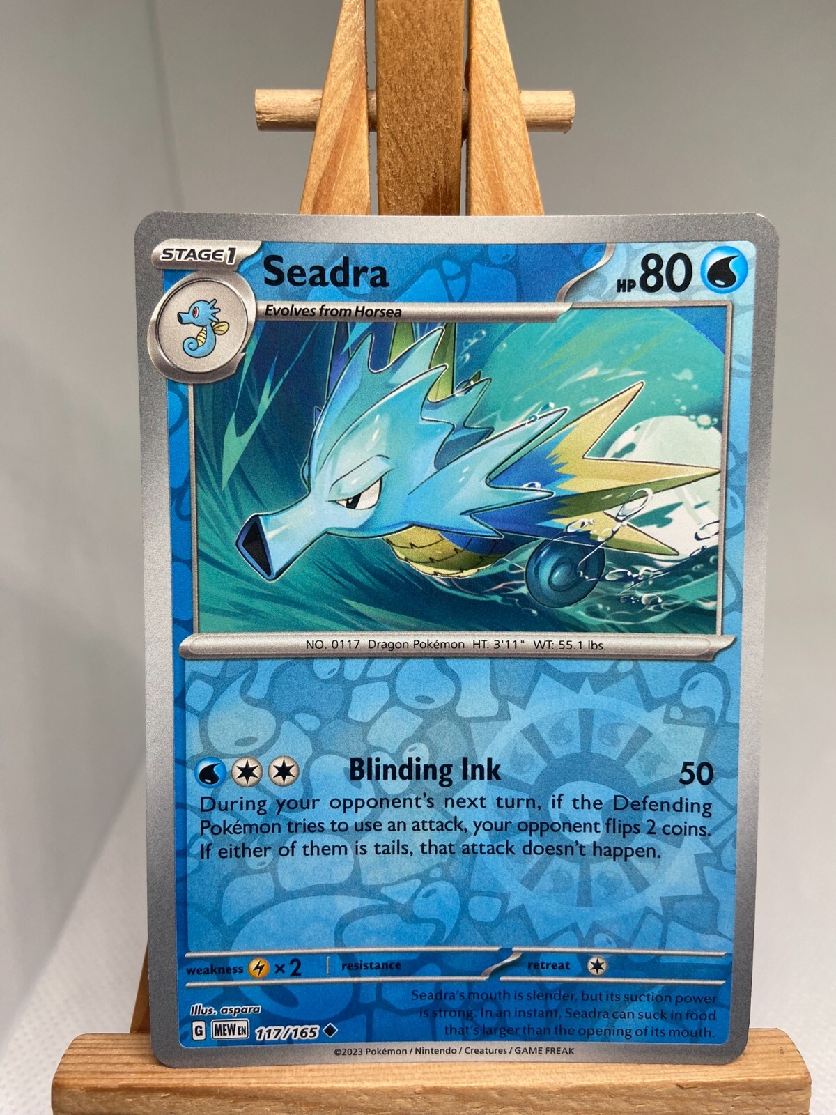 Seadra - Reverse Holo - Scarlet & Violet 151 117/165 - MINT - Pokemon