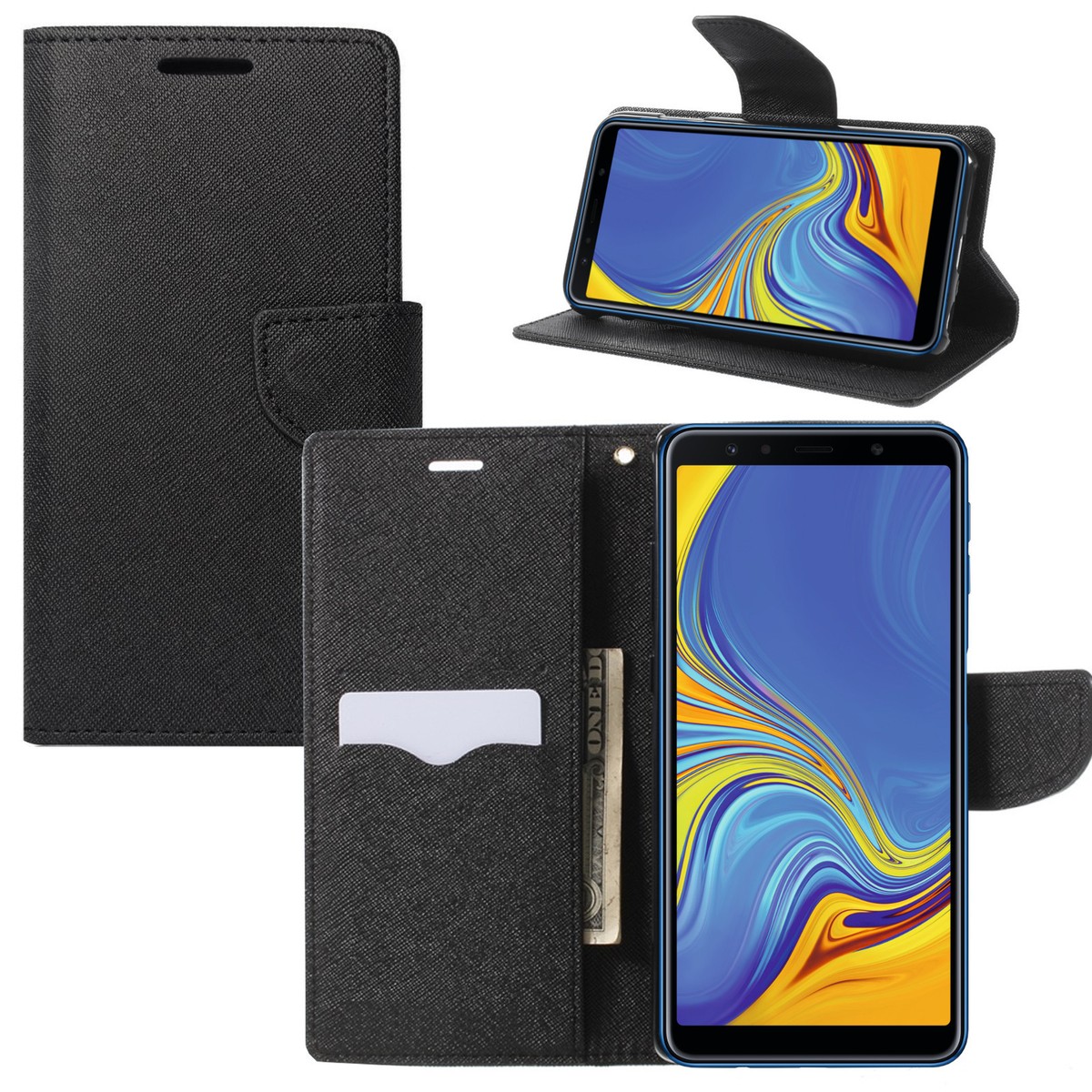 Book Flip Case Cover for Samsung Galaxy A7 2018 SM-A750F