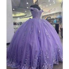 Lila Dulce 16 Vestidos de Quinceañera Vestido de Baile Lazo Grande Con Cuentas Baile de graduación Vestidos De XV