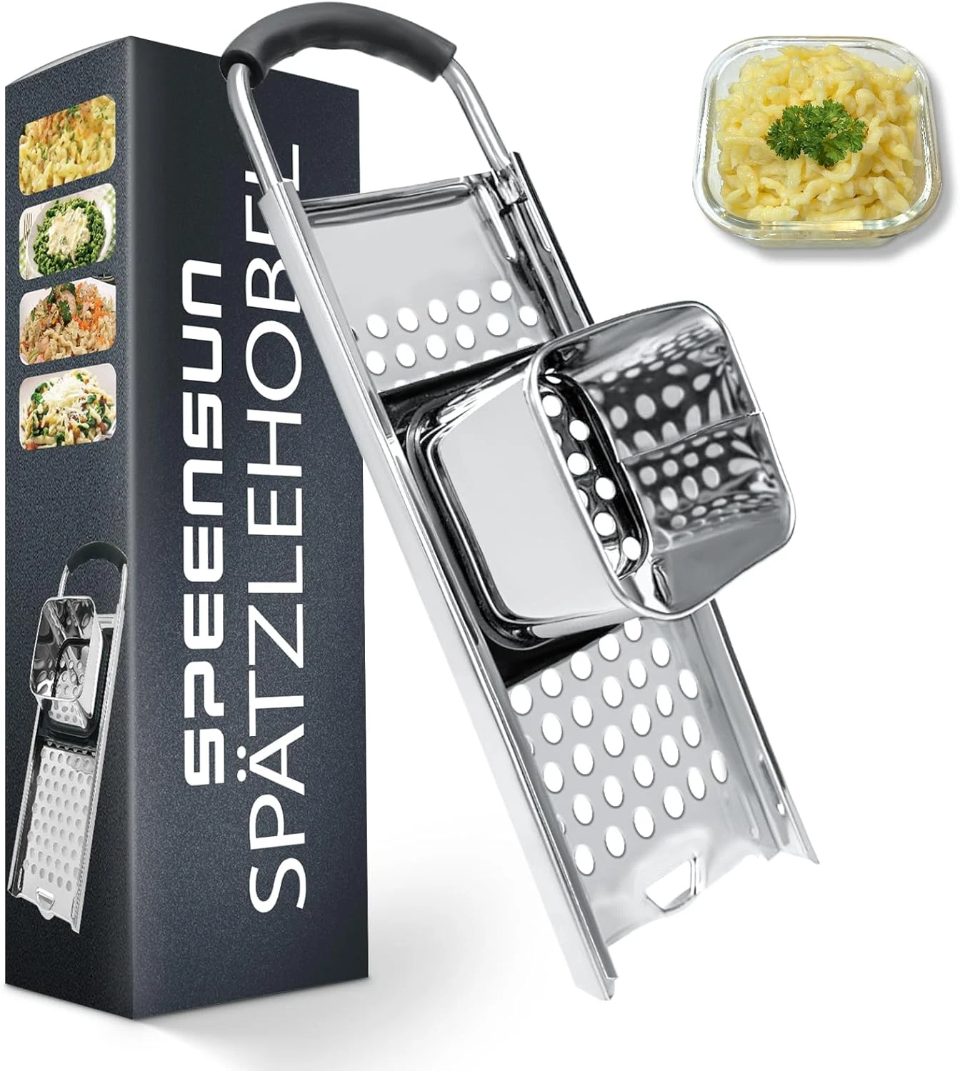 Spaetzle Maker, Premium Grade Stainless Steel Spaetzle Press, Efficient Homemade