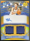 2025-26 Bowman Best U Braeden Shrewsberry Dual Patch Auto GOLD /50 Notre Dame