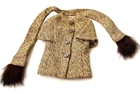 Vtg Barbie Gold n Glamour #1647 Tweed Jacket Coat Fur Trimmed Scarf Japan Mattel