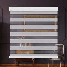 Cordless Zebra Blinds for Windows Zebra Roller Shades with Metal Valance Free...