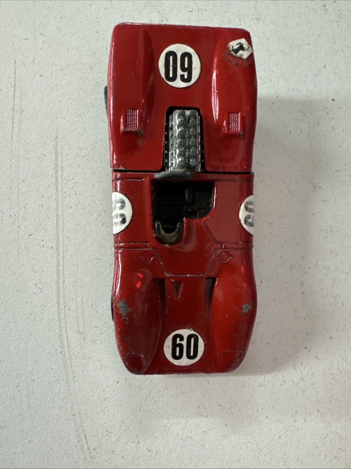 Vintage 1969 Mattel Hot Wheels Ferrari Red 312P Diecast Car Redline
