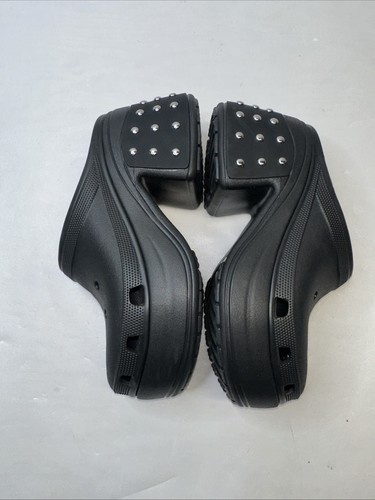Crocs Siren Studded Clog Heel Black Women’s Size 12 Men Sz 10 Sandals NEW - Picture 6 of 7
