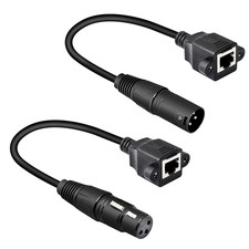 1 Pair XLR 3Pin to RJ45 Female Adapter Cable,Xlr Male to RJ45 Network Connector