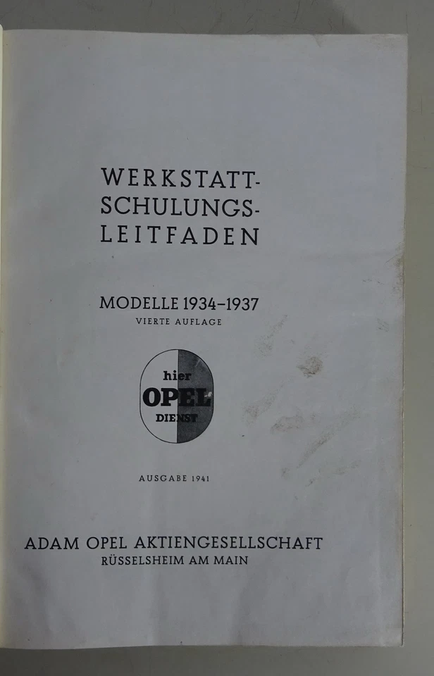 Manual De Taller Opel P4, Kadett / Olympia / 6 / BLITZ / Cabrio Año 1934 - 1937 - Imagen 3 de 4