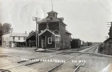 Milwaukee Road Railroad Rio WI Wisconsin Columbia Co RPPC Photo Postcard COPY