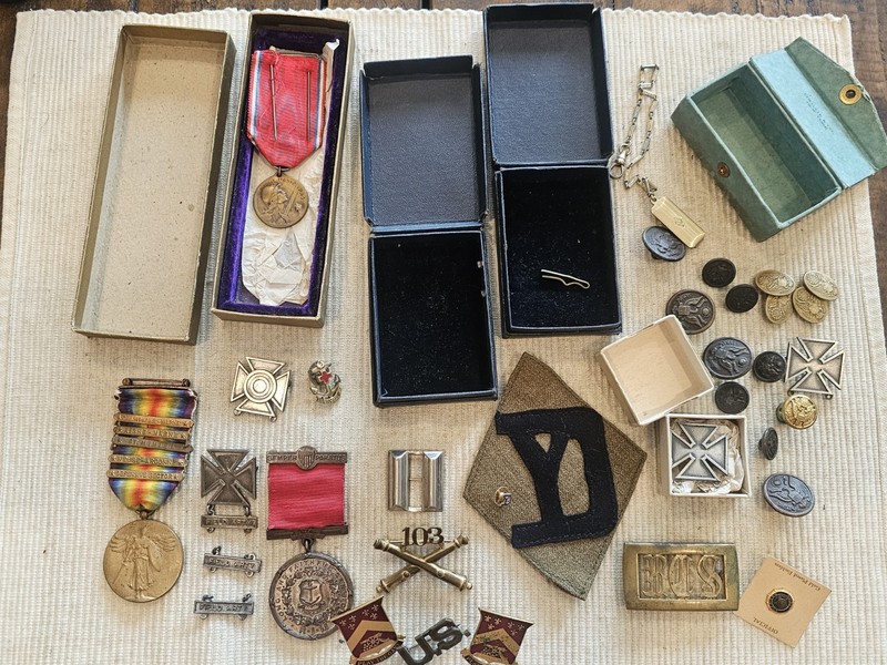 WWI US Army Battery B 103rd Field Artillery Regt 26th Div Medal Group L@@K!!!