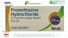 PROMETHAZINE HYDROCHLORIDE ( Brand May Vary ) 25mg. x56 tablets. EXP: 01/2027