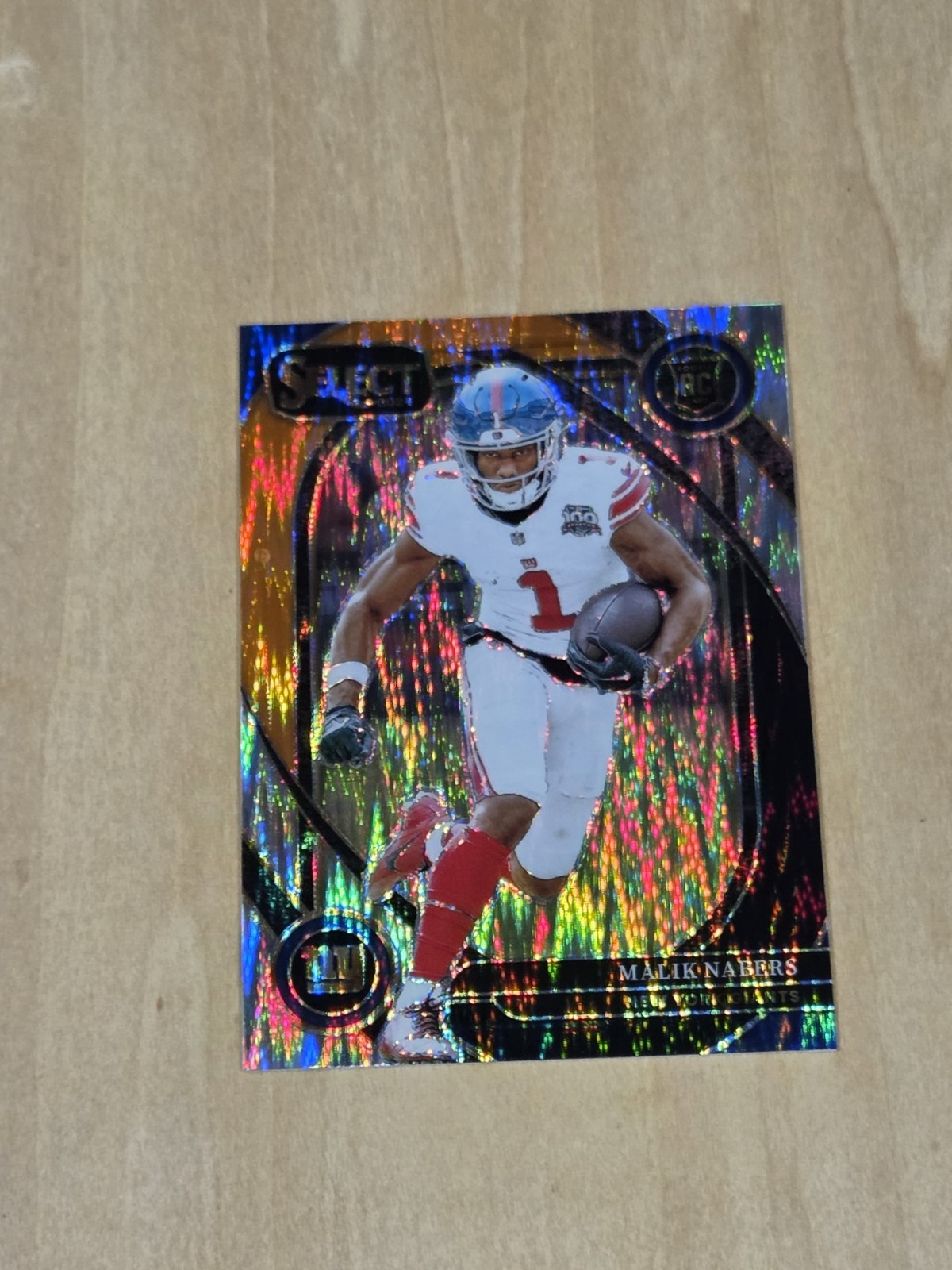 Malik Nabers 2024 Panini Select Club Level Shock Orange Black Color Match RC 