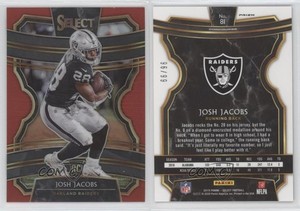 2019 Panini Select Concourse Red Prizm /99 Josh Jacobs #81 Rookie RC