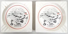 (Lot of 2) Vintage 7.5" x 7.5"Gordon's Potato Chips Ashtrays Atlanta Plant 1959