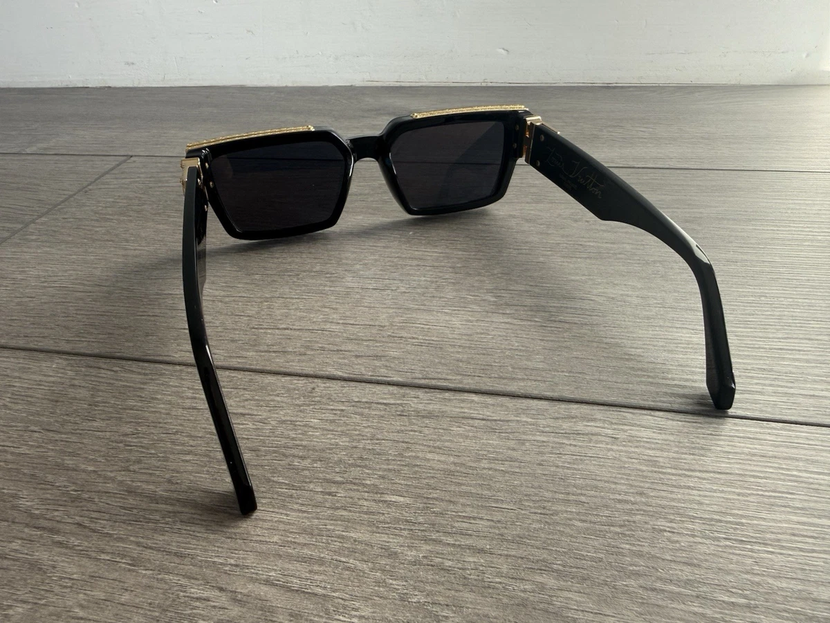 Louis Vuitton 1.1 Millionaire Square Sonnenbrille Schwarz Gold Gebraucht Herren Z1165E