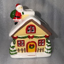 Christmas Illuminated Ceramic House With Santa