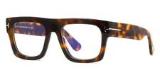 Tom Ford FAUSTO FT 5634 B 056 BLUE BLOCK Dark Havana Eyeglasses New