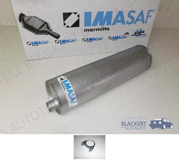 Imasaf Auspuff Mitteltopf + Schellen für Iveco Daily I 1989-1998-image