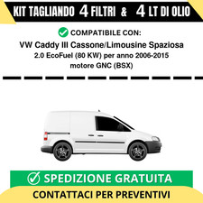 Tagliando per VW Caddy III Cassone/Limousine Spaziosa 2.0 EcoFuel 80 kw GNC 2...
