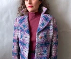 1960s D'Amselle by Mr. Max Lilac Purple Wool Tweed Jacket Skirt Suit sz M L