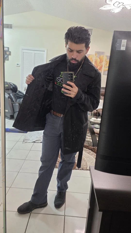 Gabardina Ralph Lauren Etiqueta Negra Doble Pecho Para Hombre Talla M Hecha en Italia Foto 3 de 4