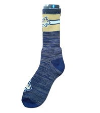Montana State Bobcats L NCAA For Bare Feet First String Blue Crew Socks NWT NEW