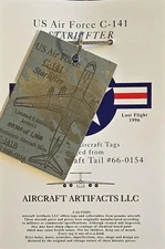 Genuine Military USAF C-141 Metal Skin Fuselage Plane Tag Rare Aircraft Artifact